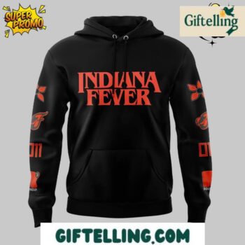 Indiana Fever Stranger Things Rebel Swingman Black Hoodie