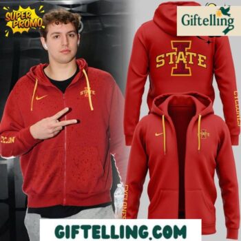 The Iowa State Cyclones Special Edition Red Zip Hoodie showcases bold Cyclone pride and university tradition