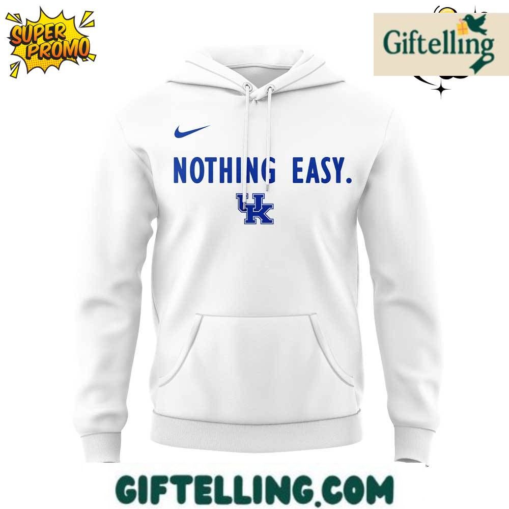Kentucky Mens Basketball Nothing Easy Special Edition White Hoodie