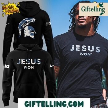 The "Jesus Won" message of this Michigan State Michigan Spartans Hoodie creates inspirational focus that transcends athletic competition