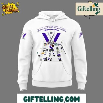 The Women's History Month design of this Minnesota Frost Hoodie incorporates empowerment themes with Frost team identity