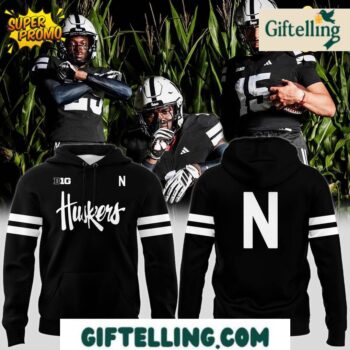 Nebraska Cornhuskers Special New Alternate Dark Mode Helmet Logo Hoodie