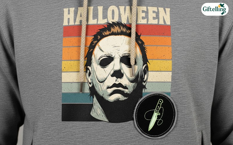 Trending 2025 Halloween Michael Myers hoodies designs featuring retro aesthetics, sustainable materials, and interactive design elements