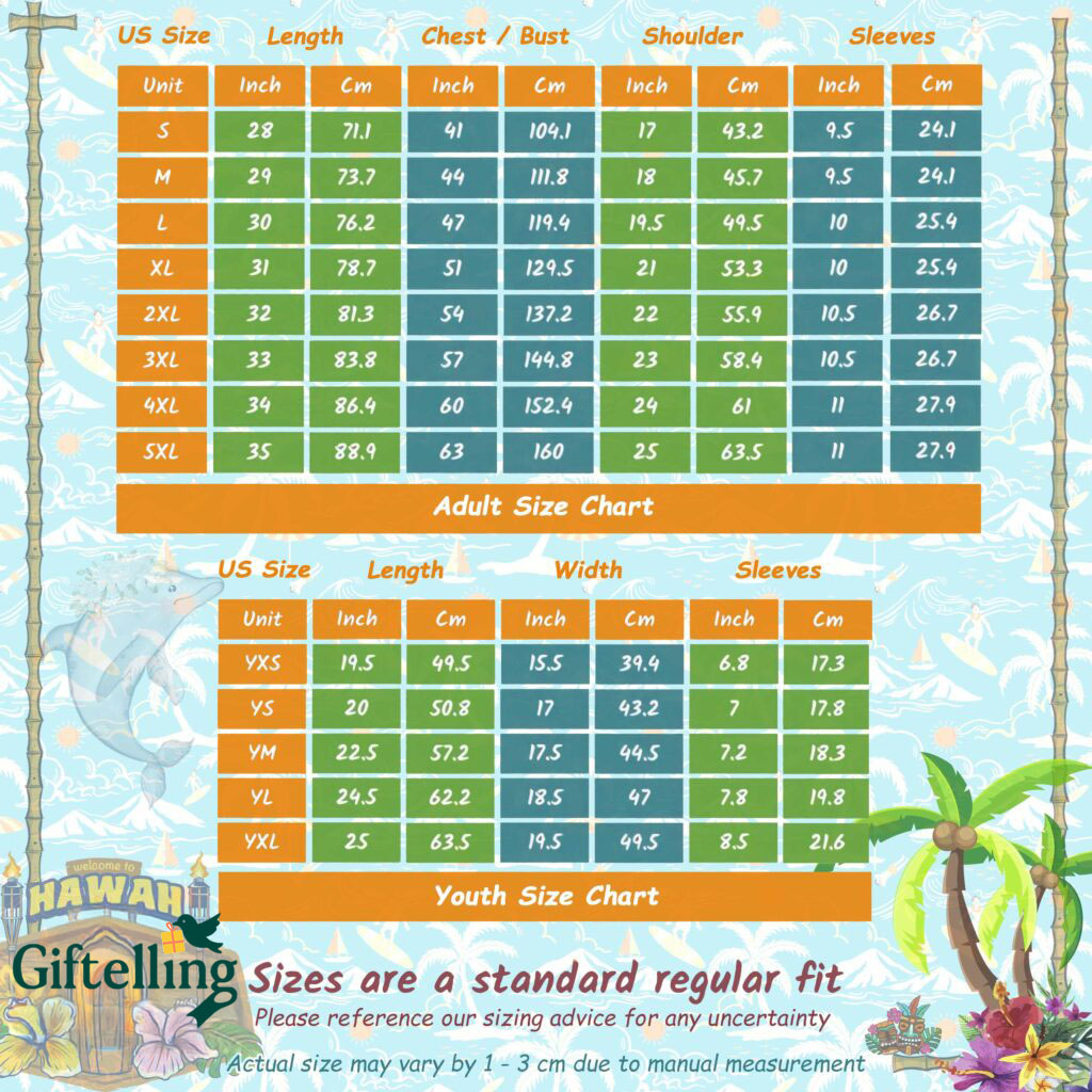 hawaiian shirt size guide