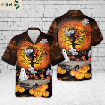 1975 Pontiac Grand Ville Halloween Hawaiian Shirt 1
