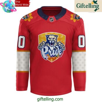 2025 Florida Panthers Pride Month Special Red Jersey 2