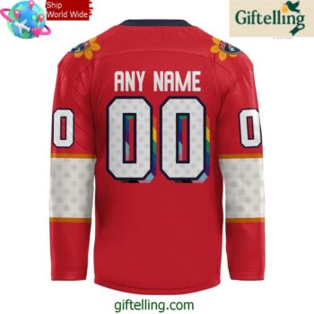2025 Florida Panthers Pride Month Special Red Jersey 3