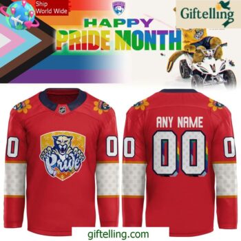 2025 Florida Panthers Pride Month Special Red Jersey