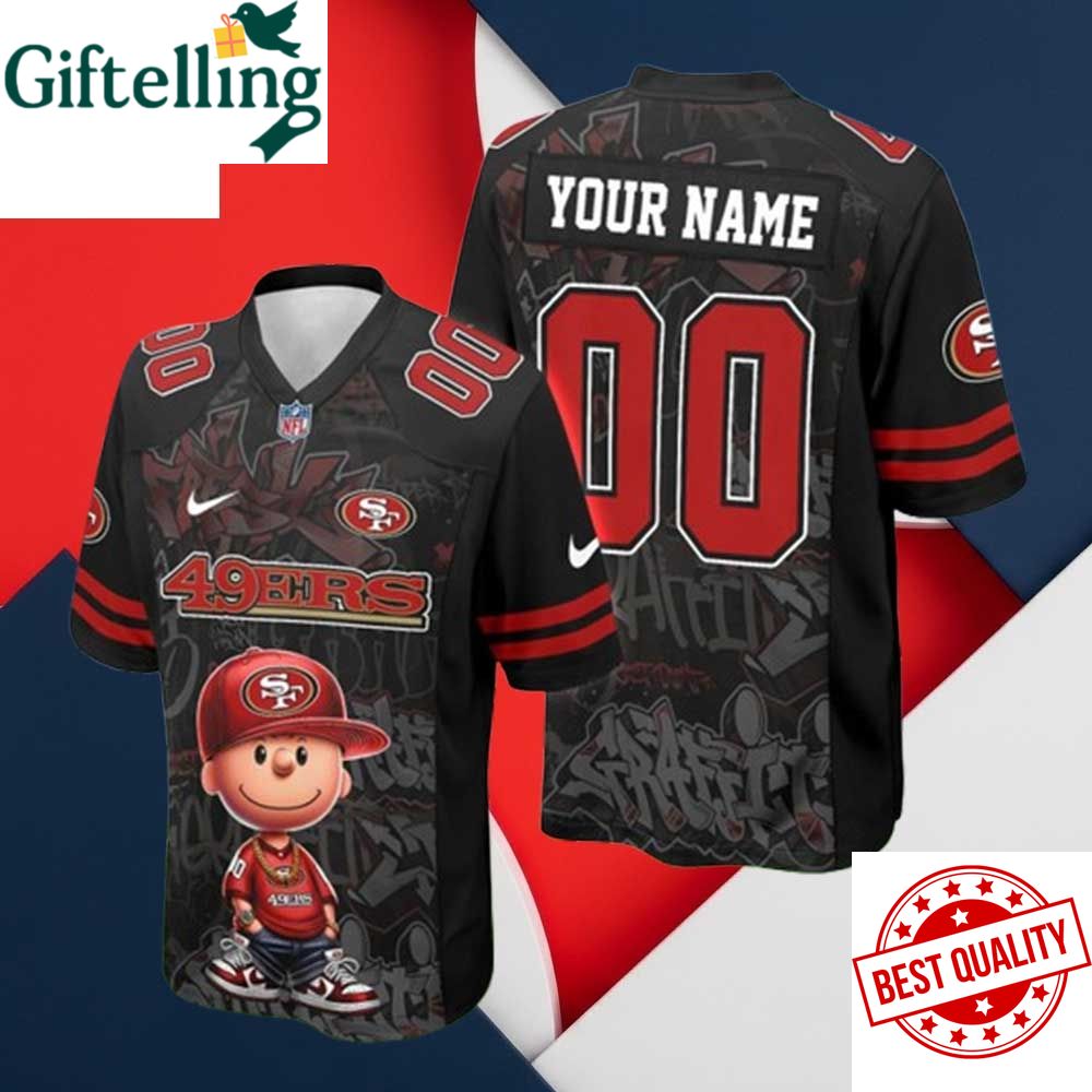 49Ers X Charlie Brown Hiphop Vibes Football Jersey