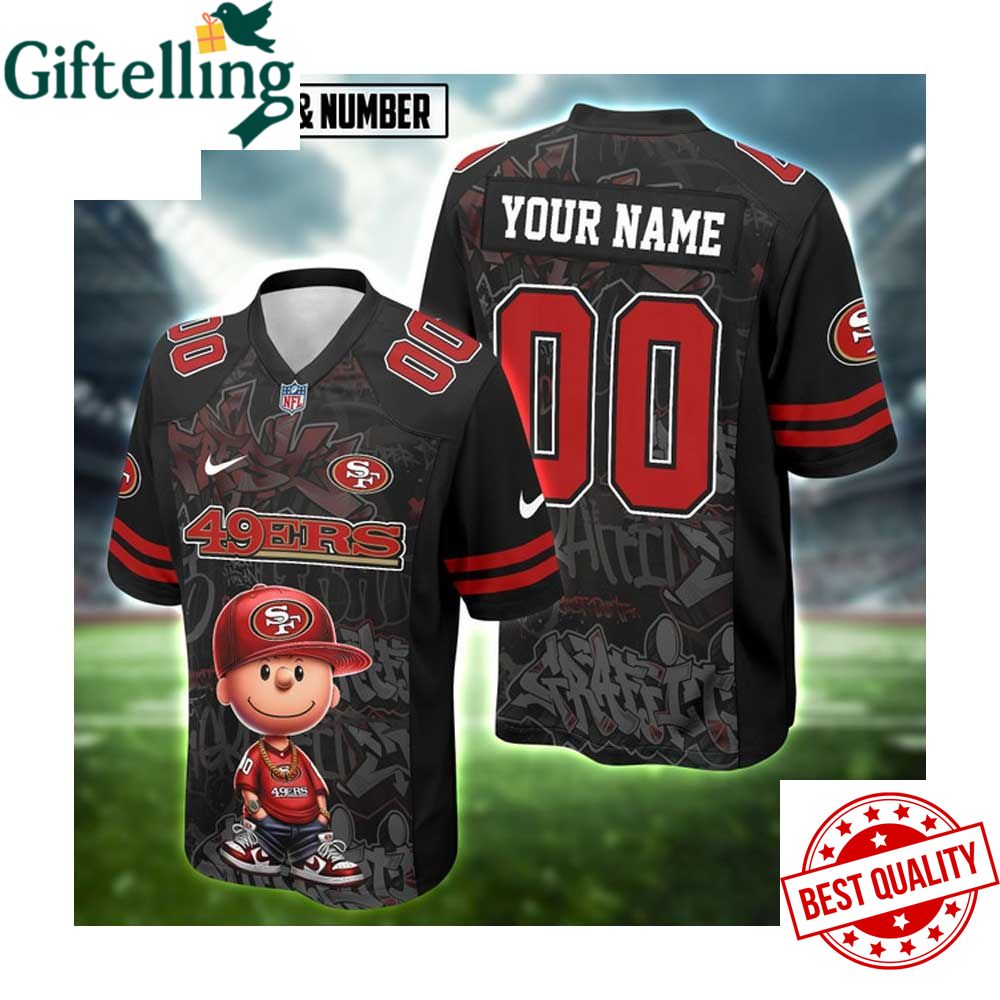 49Ers X Charlie Brown Hiphop Vibes Football Jersey