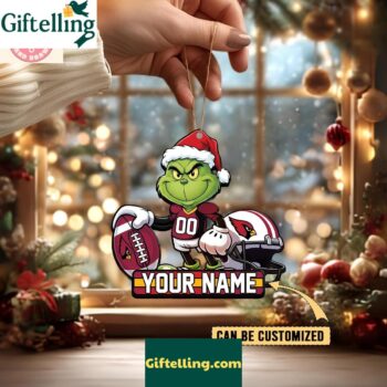 Arizona Cardinals x The Grinch Christmas Acrylic Ornament