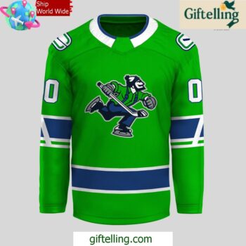 Abbotsford Canucks AHL CCM Edition Green Hockey Jersey 2