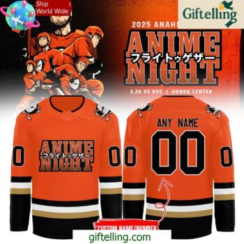 Anaheim Ducks Anime Night 2025 Hockey Jersey