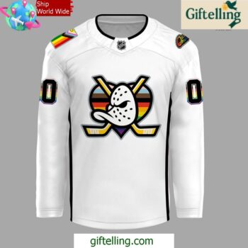 Anaheim Ducks Happy Pride Night 2025 White Hockey Jersey 2