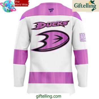 Anaheim Ducks Hockey Fights Cancer Special Hockey Jersey