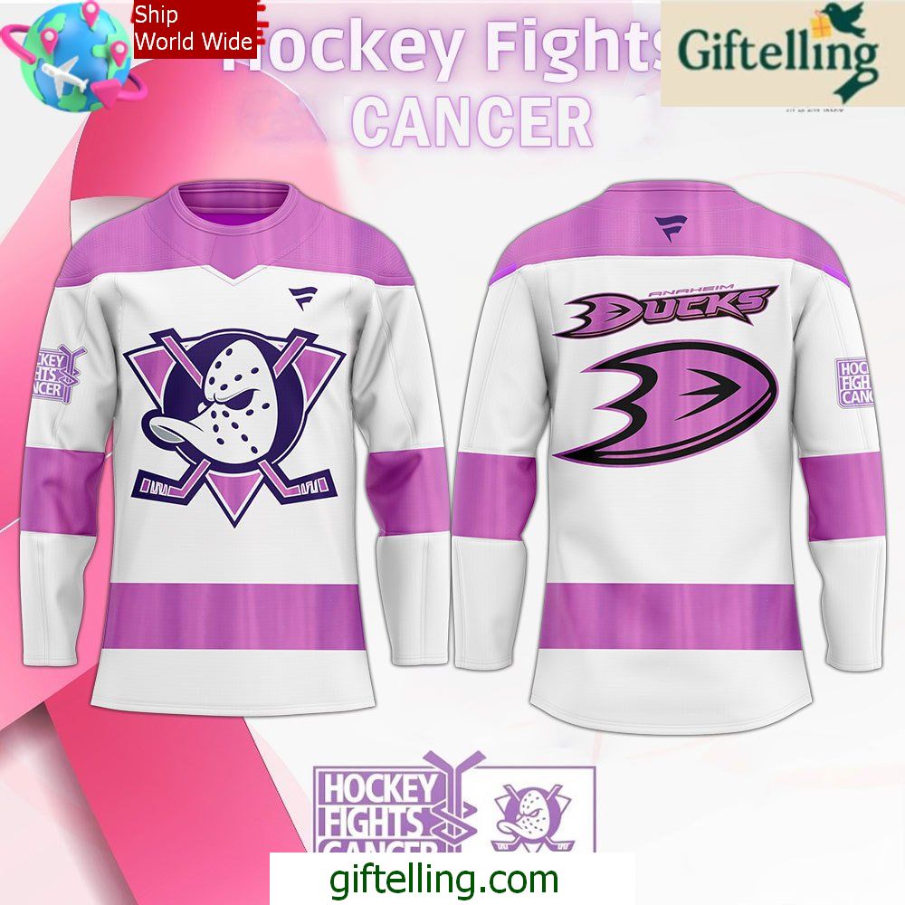 Anaheim Ducks Hockey Fights Cancer Special Hockey Jersey