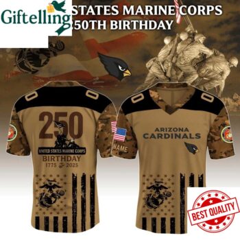 Arizona Cardinals X U.S.M.C 250Th Birthday Football Jersey