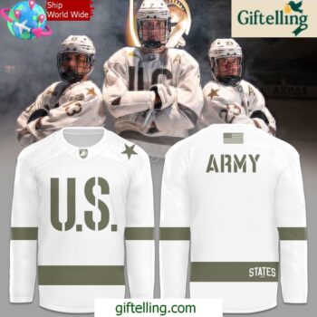 Army Black Knights WhiteOlive Green Hockey Jersey