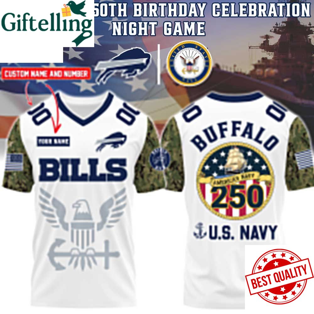 Buffalo Bills X U.S Navy 250Th Birthday Celebration Special Edition Football Jersey