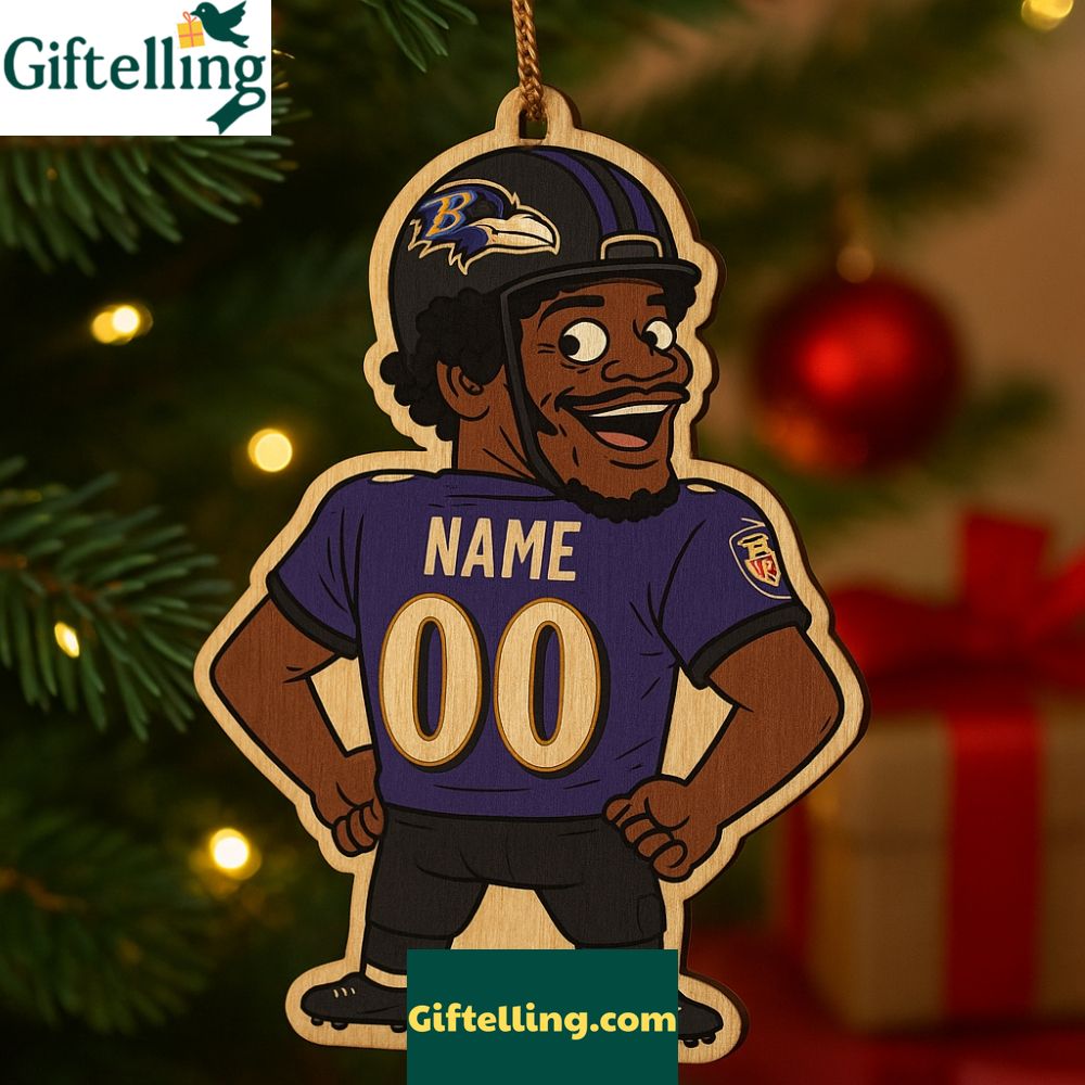 Baltimore Ravens Football Lamar Jackson Ornament 2025