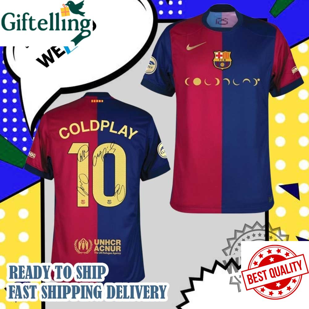 Barcelona Coldplay 10 Signature Football Jersey