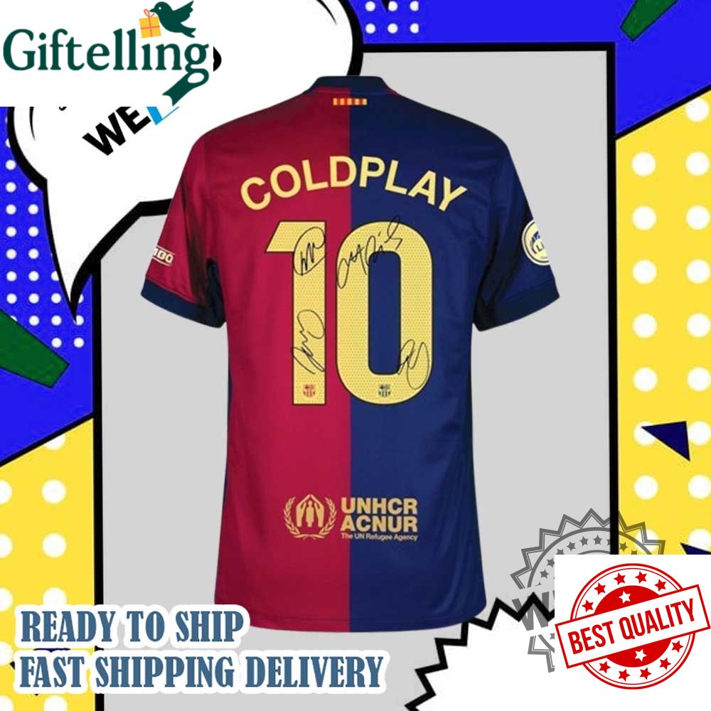 Barcelona Coldplay 10 Signature Football Jersey