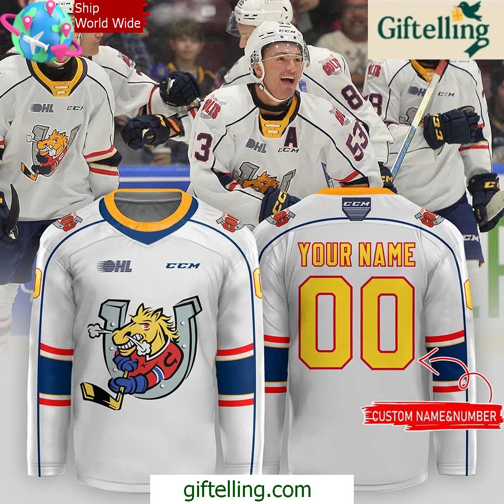 Barrie Colts New Uniform 202425 White Hockey Jersey