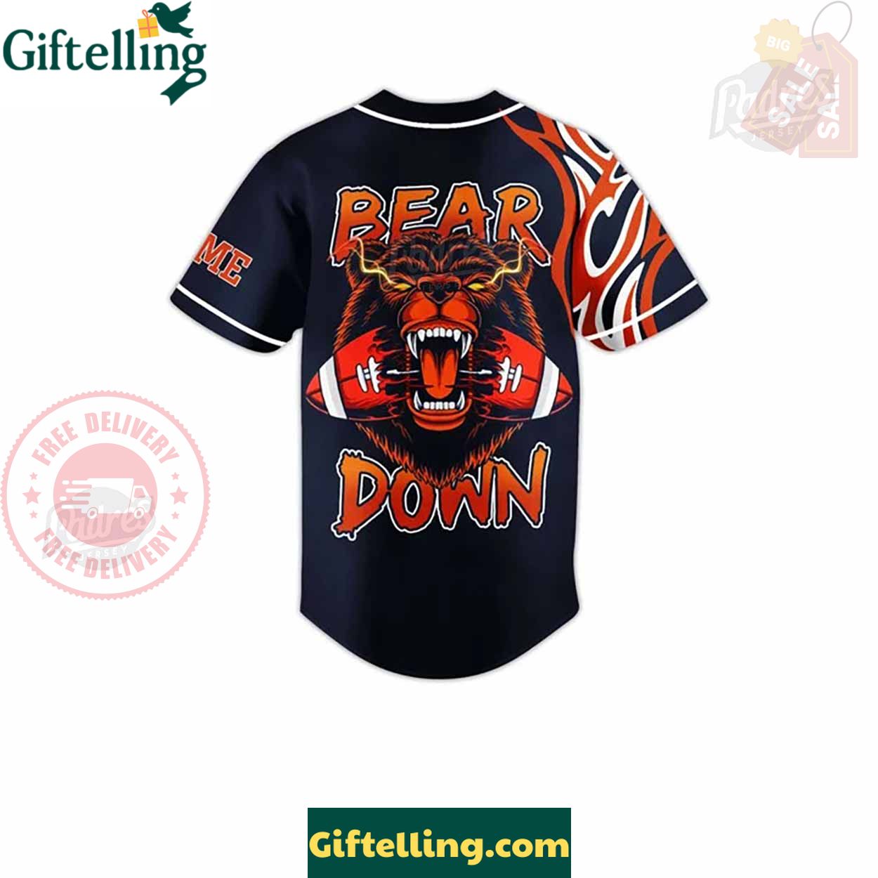 Bear Down Chicago Bear Custom Baseball Jersey - Padres Jersey Oasis Elevate Your Baseball Style Game 2