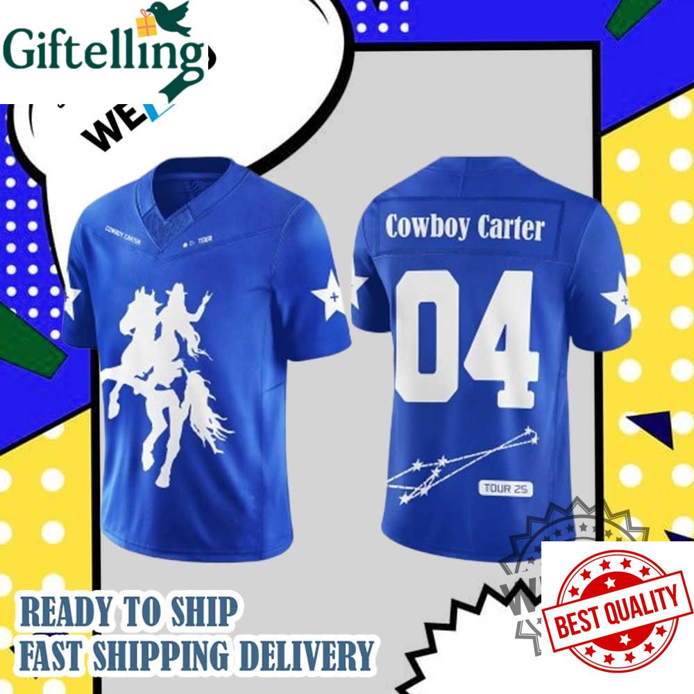 Beyoncé Cowboy Carter Tour 2025 Football Blue Jersey