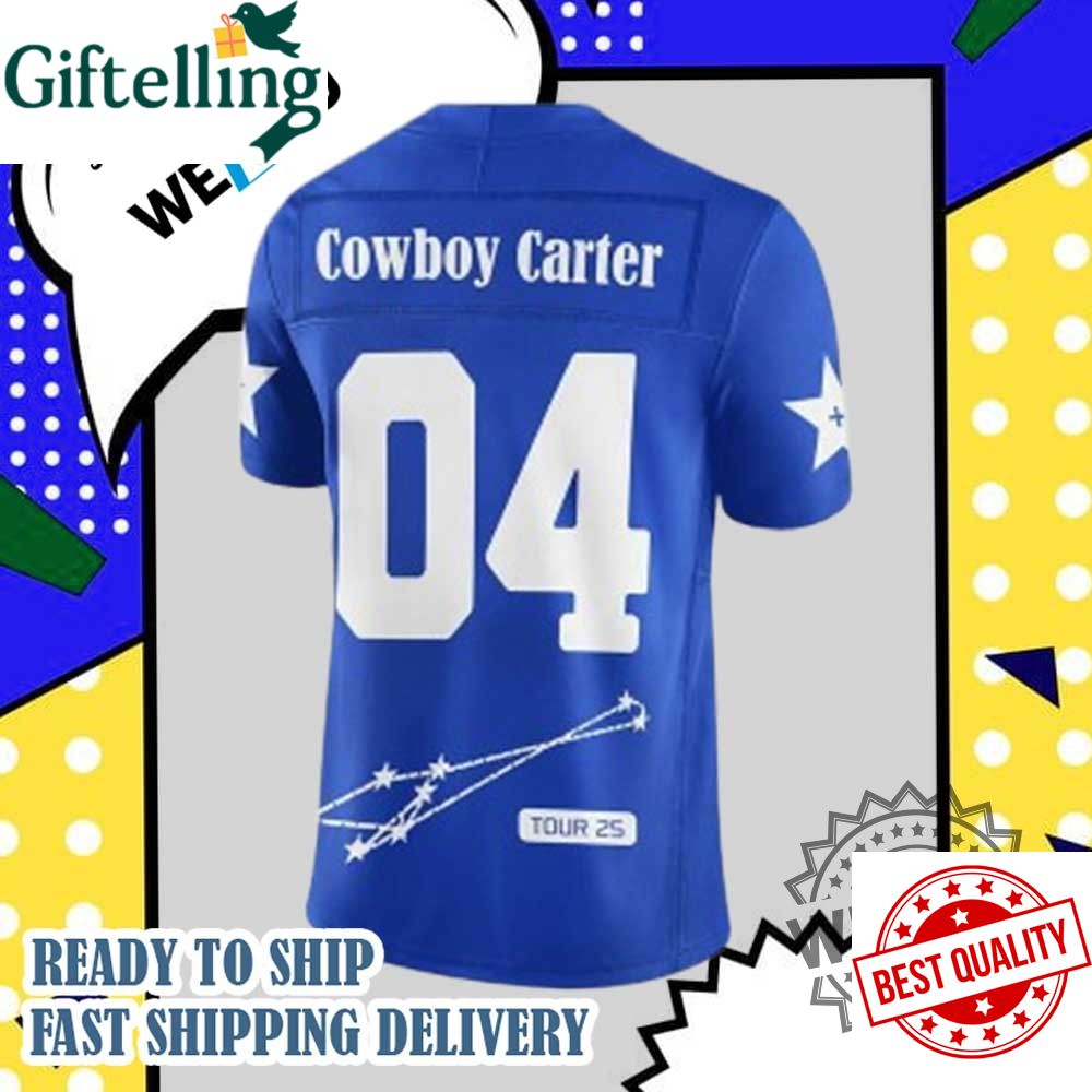 Beyoncé Cowboy Carter Tour 2025 Football Blue Jersey