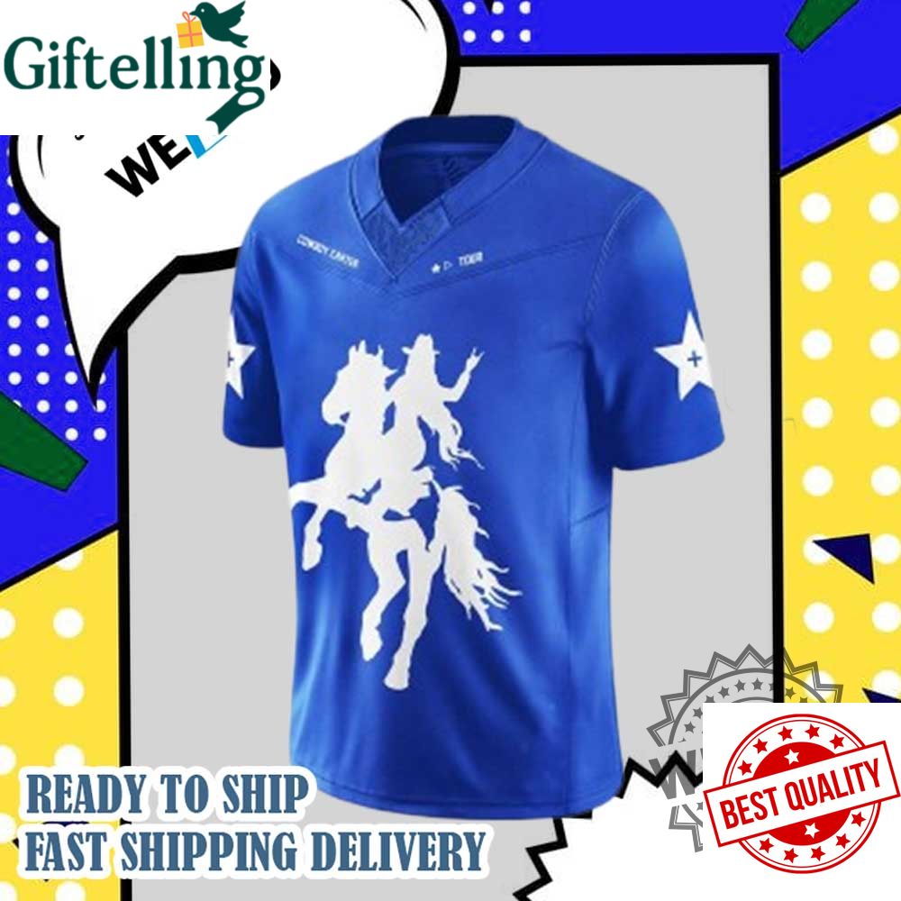 Beyoncé Cowboy Carter Tour 2025 Football Blue Jersey