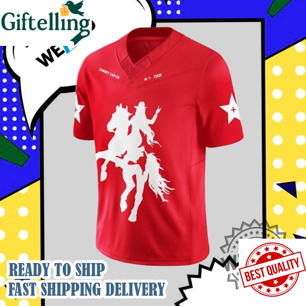 Beyoncé Cowboy Carter Tour 2025 Football Red Jersey
