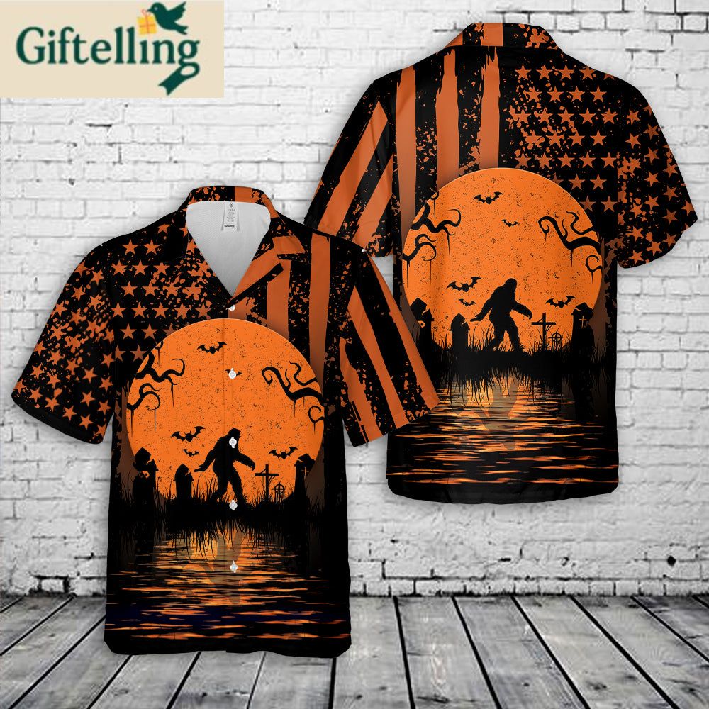 Bigfoot Halloween Hawaiian Shirt 1