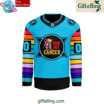 Binghamton Black Bears Sock Out Cancer Special Hockey Jersey