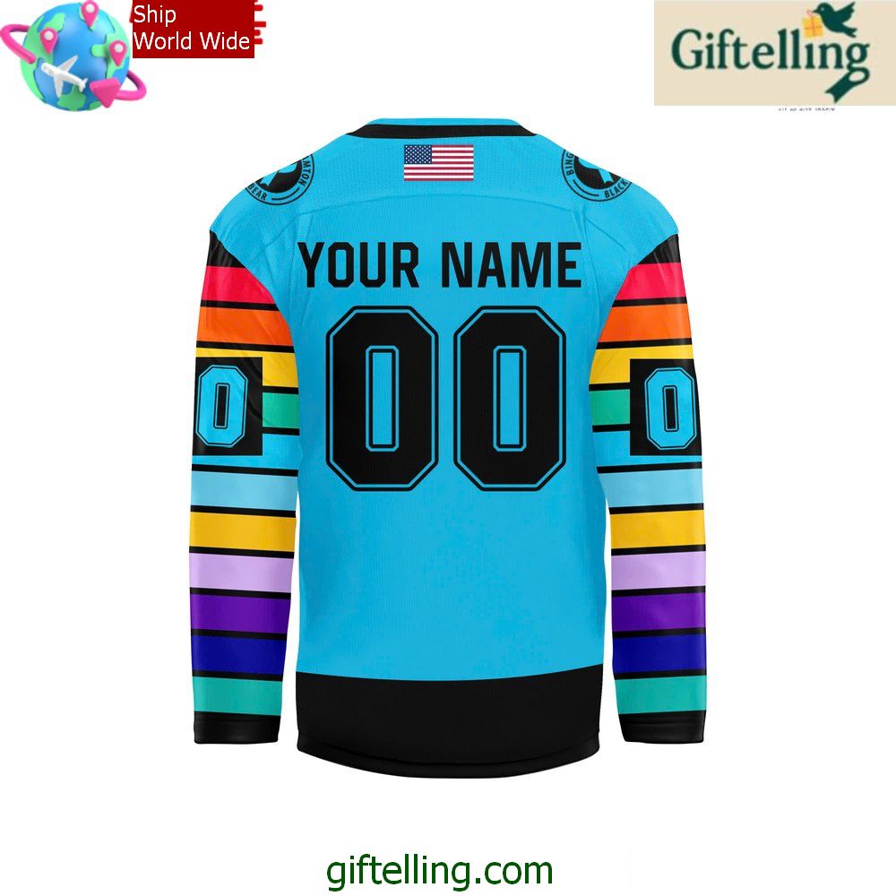 Binghamton Black Bears Sock Out Cancer Special Hockey Jersey Binghamton Black Bears Sock Out Cancer Special Hockey Jersey