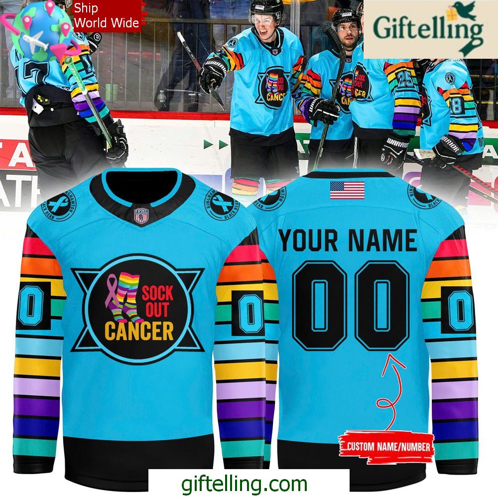 Binghamton Black Bears Sock Out Cancer Special Hockey Jersey