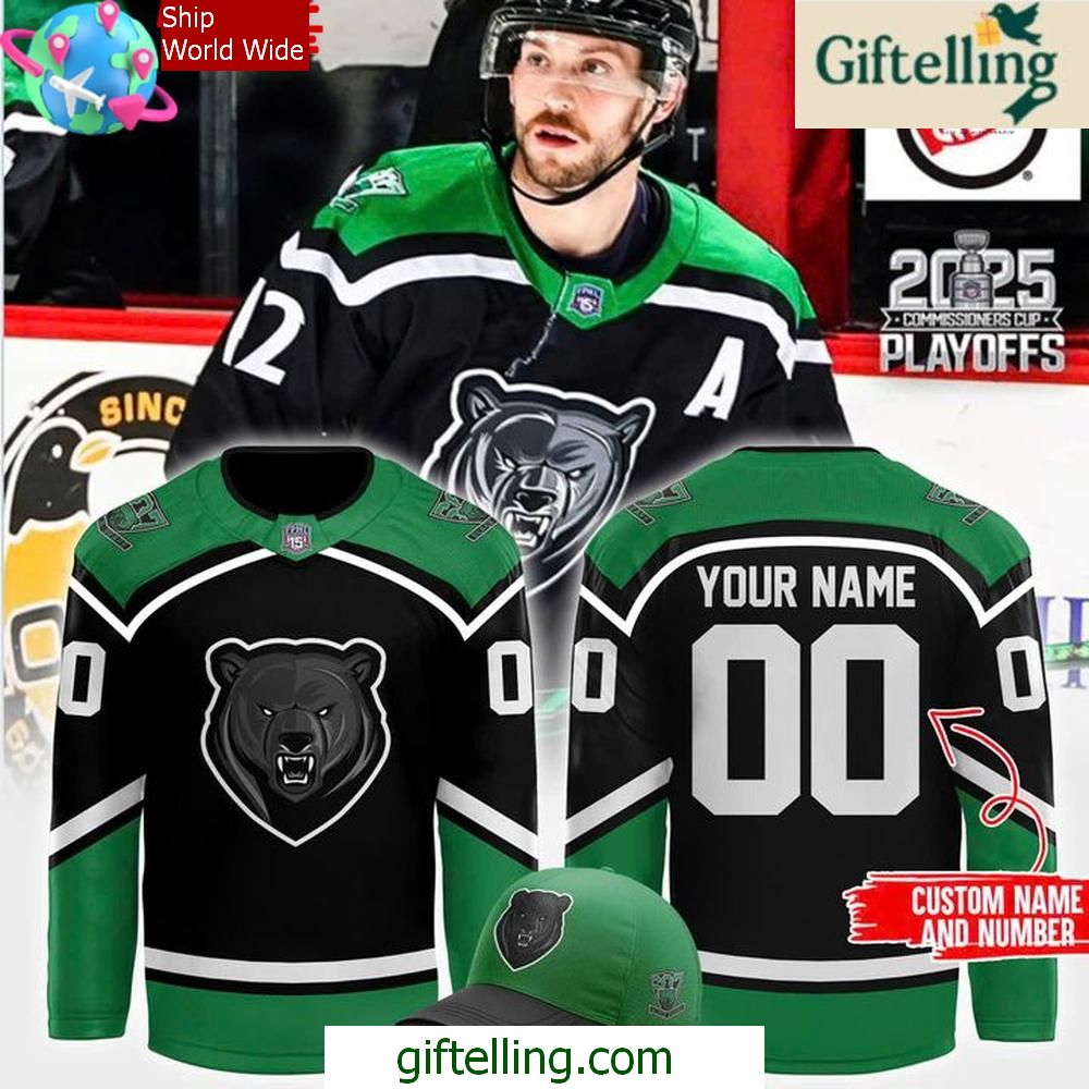 Binghamton Black Bears x 2025 Commissioners Playoffs Hockey Jersey