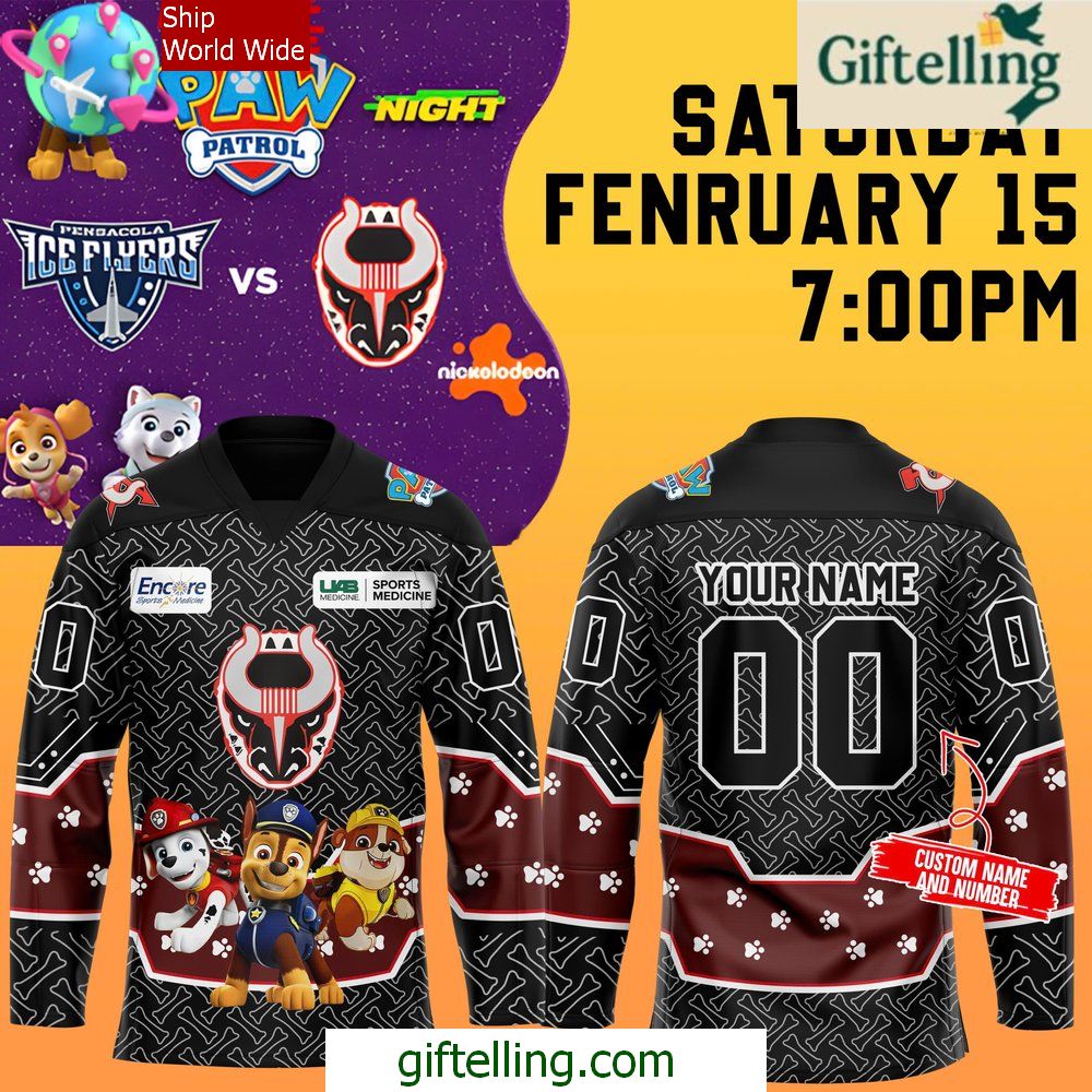 Birmingham Bulls Paw Patrol Night Weiner Dog Race Hockey Jersey