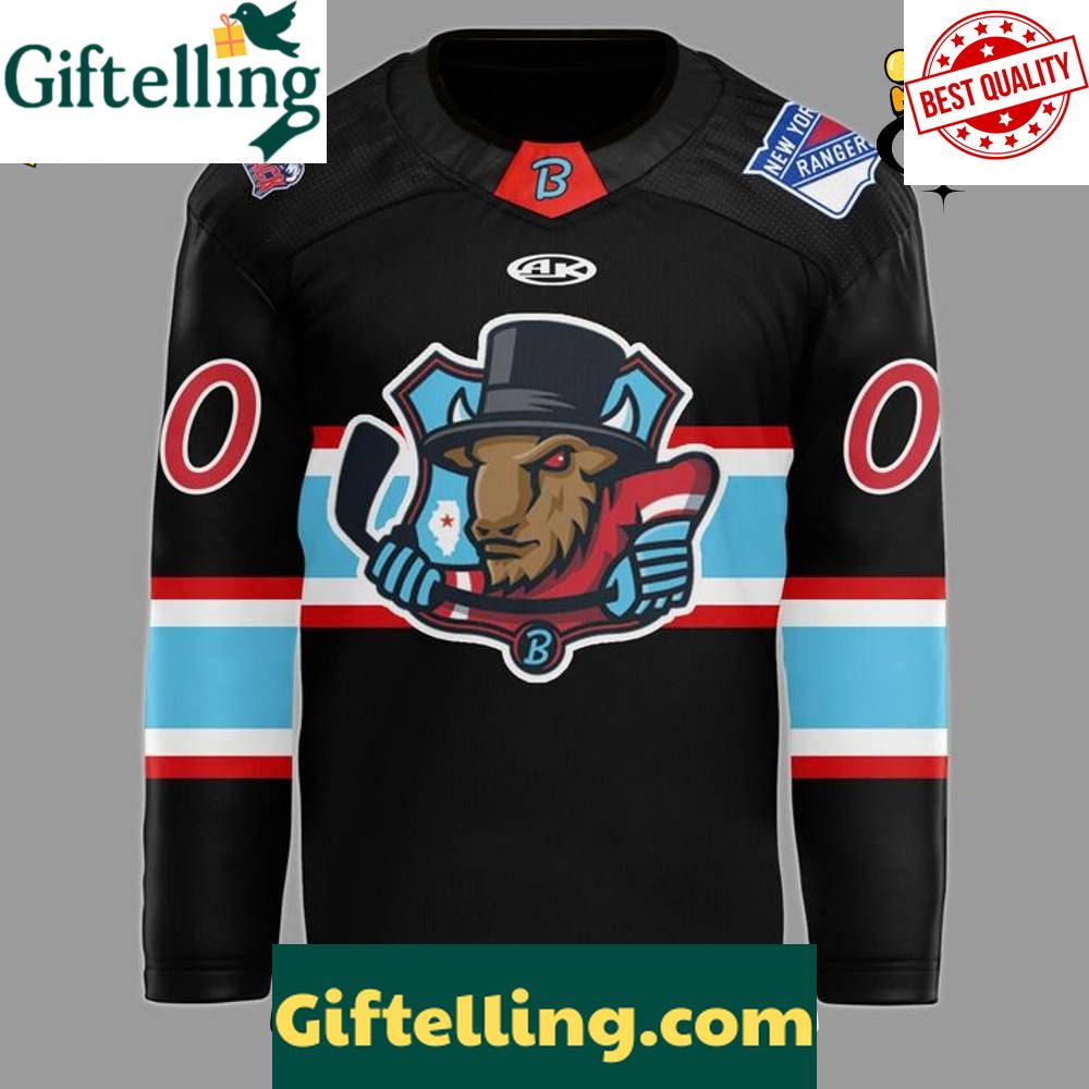 Bloomington Bison New Season 202526 Black Custom Hockey Jersey