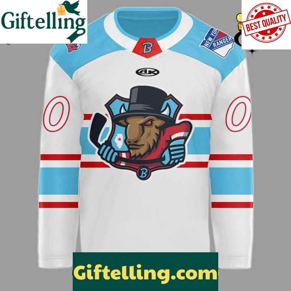 Bloomington Bison New Season 202526 White Custom Hockey Jersey