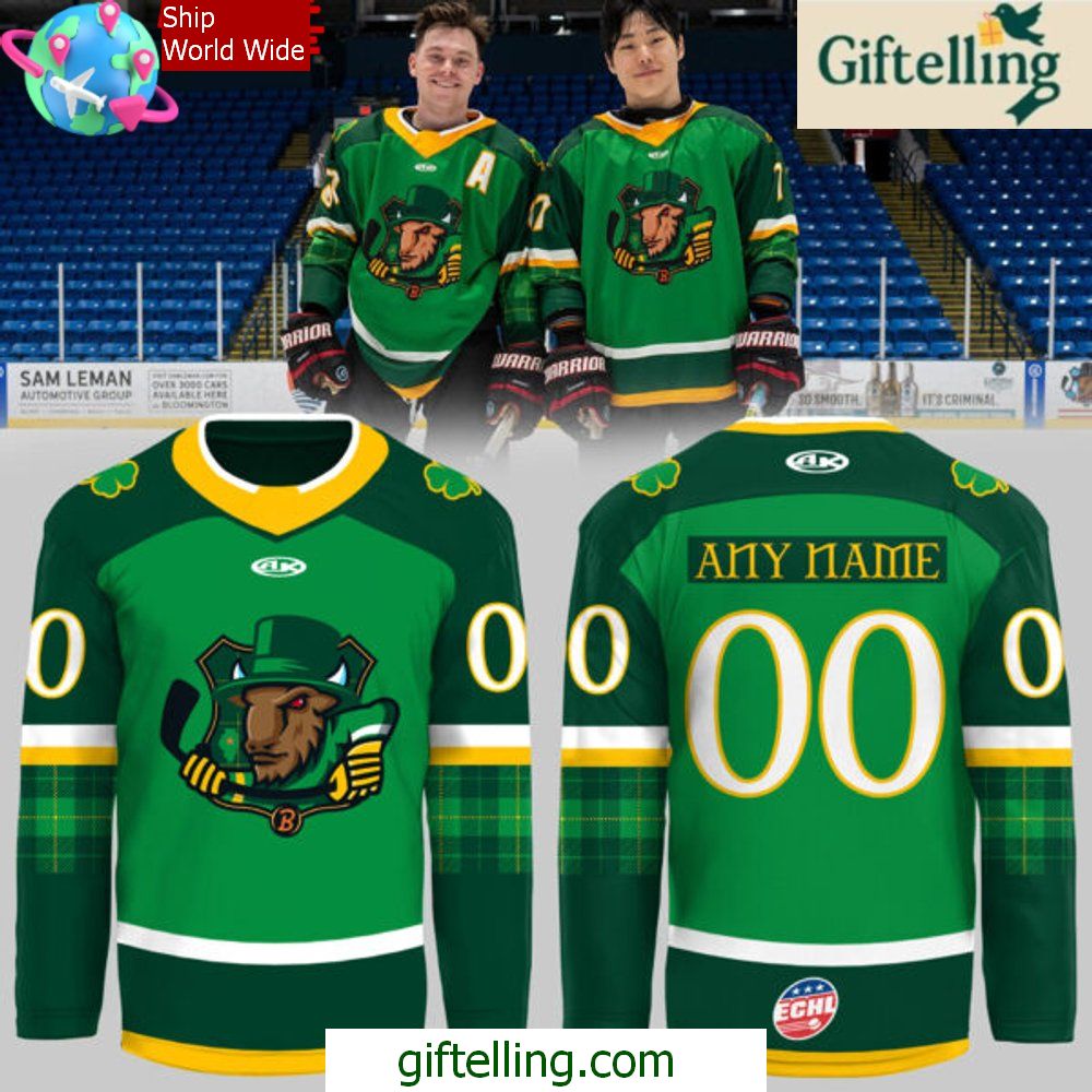 Bloomington Bison St Patricks Day 2025 Hockey Jersey Bloomington Bison St Patricks Day 2025 Hockey Jersey