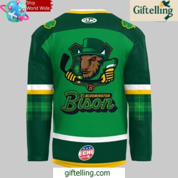Bloomington Bison St Patricks Day 2025 Hockey Jersey