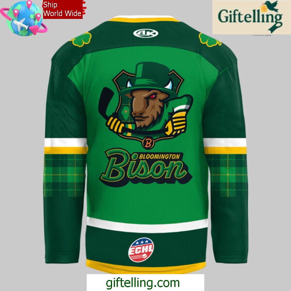 Bloomington Bison St Patricks Day 2025 Hockey Jersey Bloomington Bison St Patricks Day 2025 Hockey Jersey