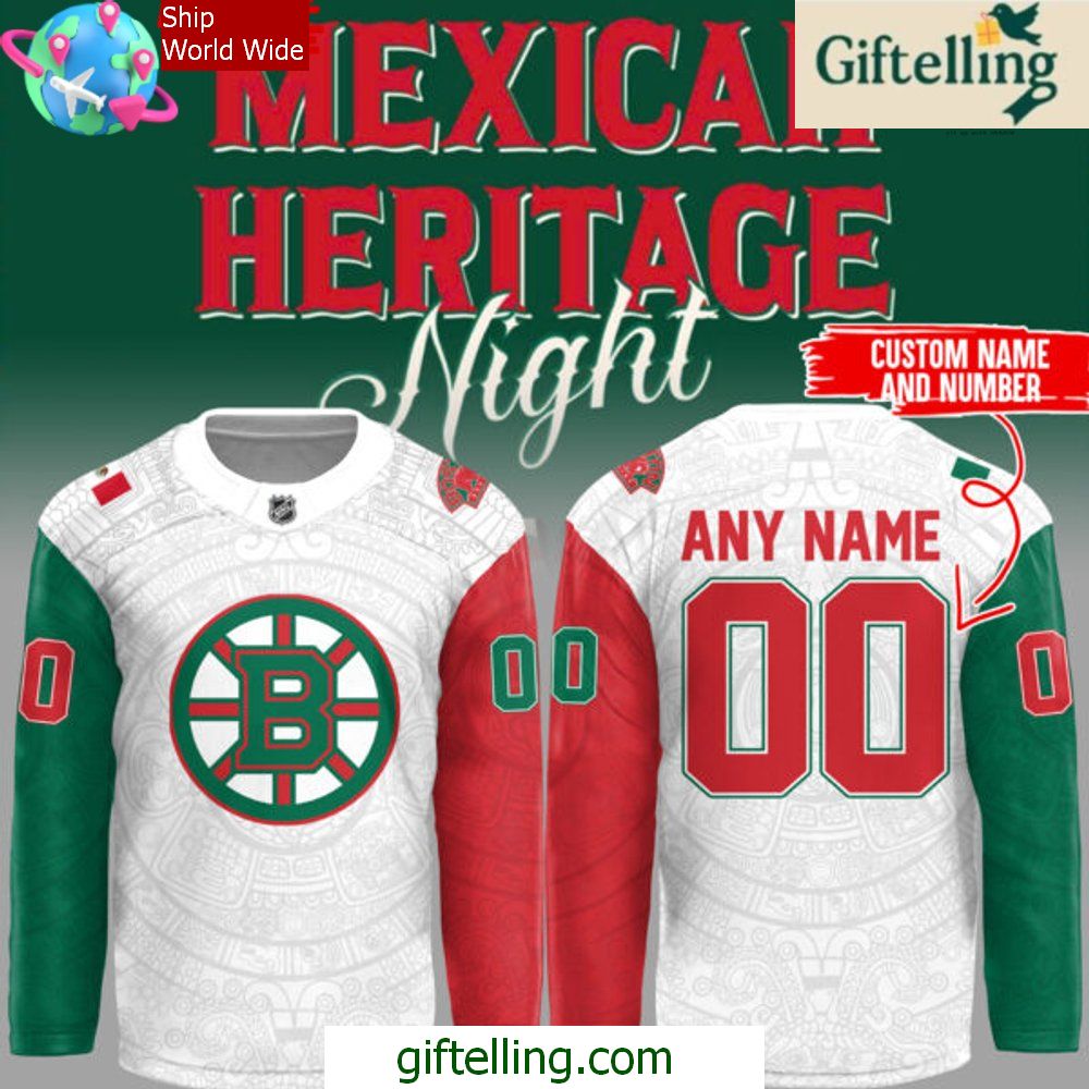 Boston Bruins Mexican Heritage Night 2025 Hockey Jersey