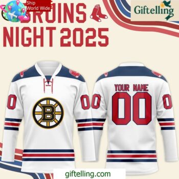 Boston Bruins Night x 2025 Boston Red Sox Hockey Jersey