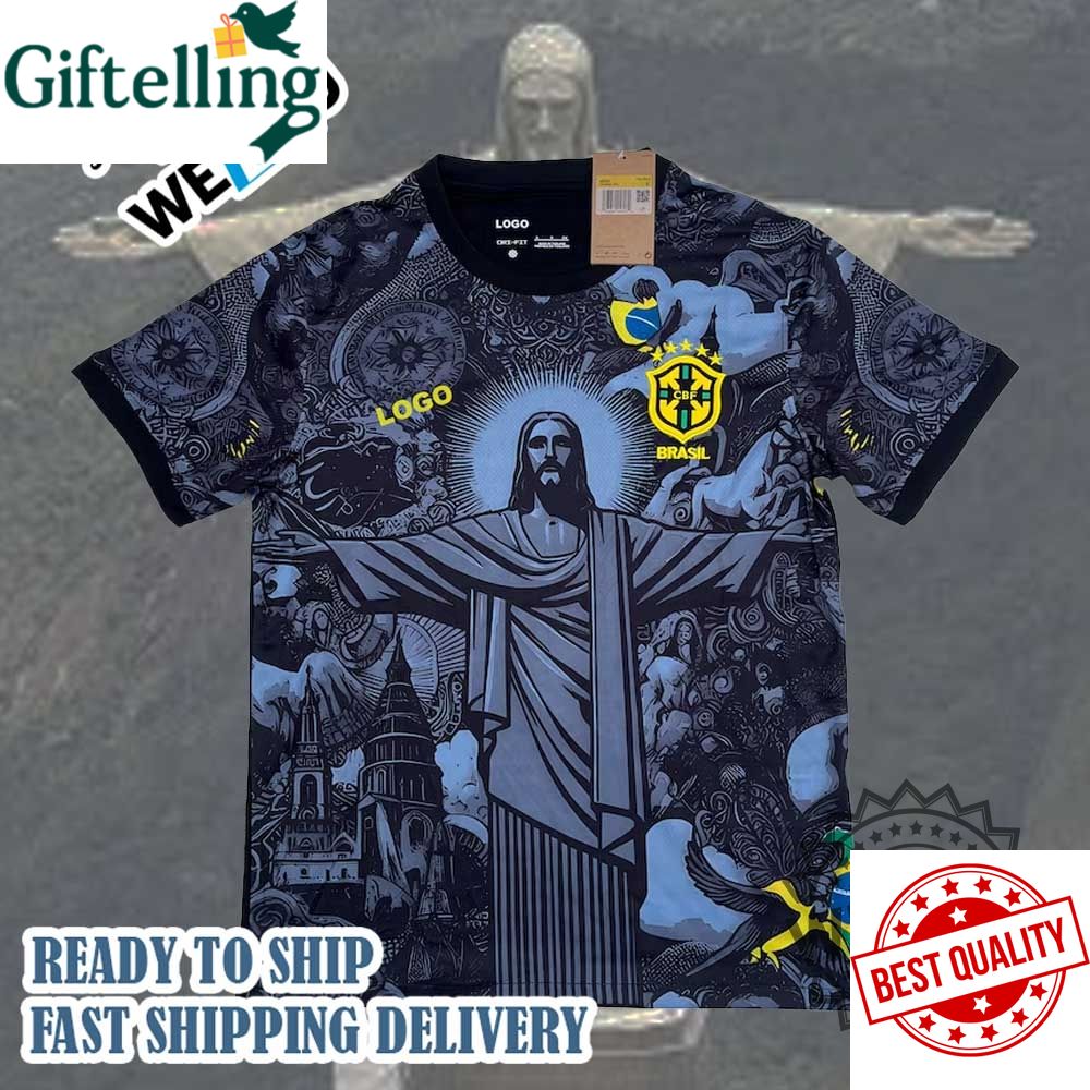 Brazil Jesus Black Jersey Brazil Concept Football Shirt Limited Edition 2025