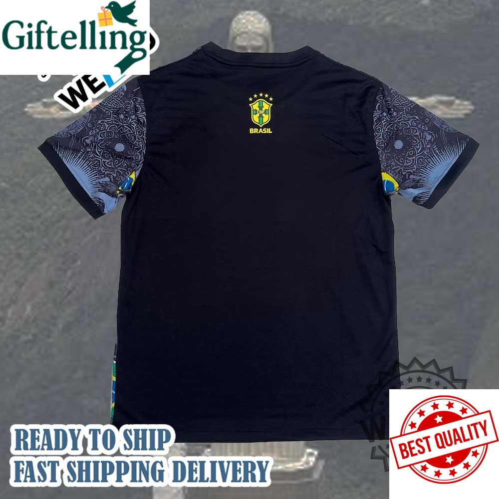 Brazil Jesus Black Jersey Brazil Concept Football Shirt Limited Edition 2025