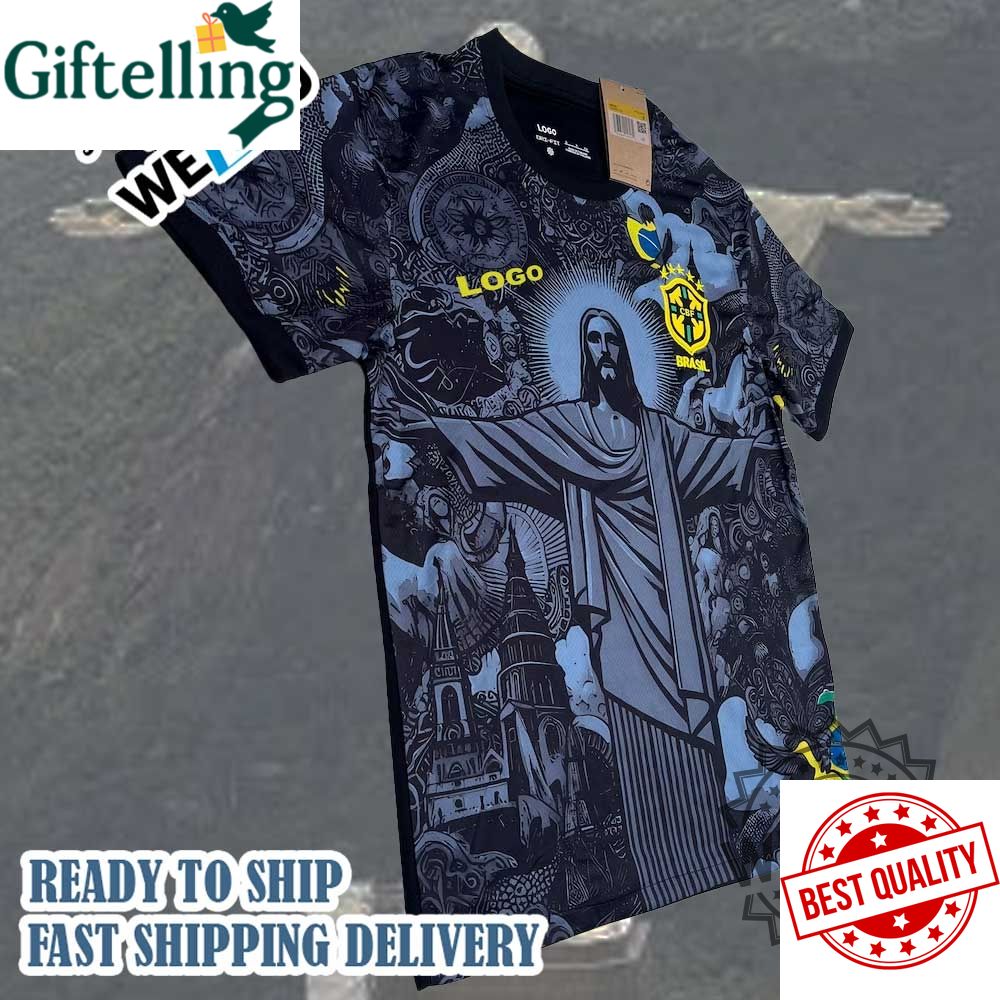 Brazil Jesus Black Jersey Brazil Concept Football Shirt Limited Edition 2025