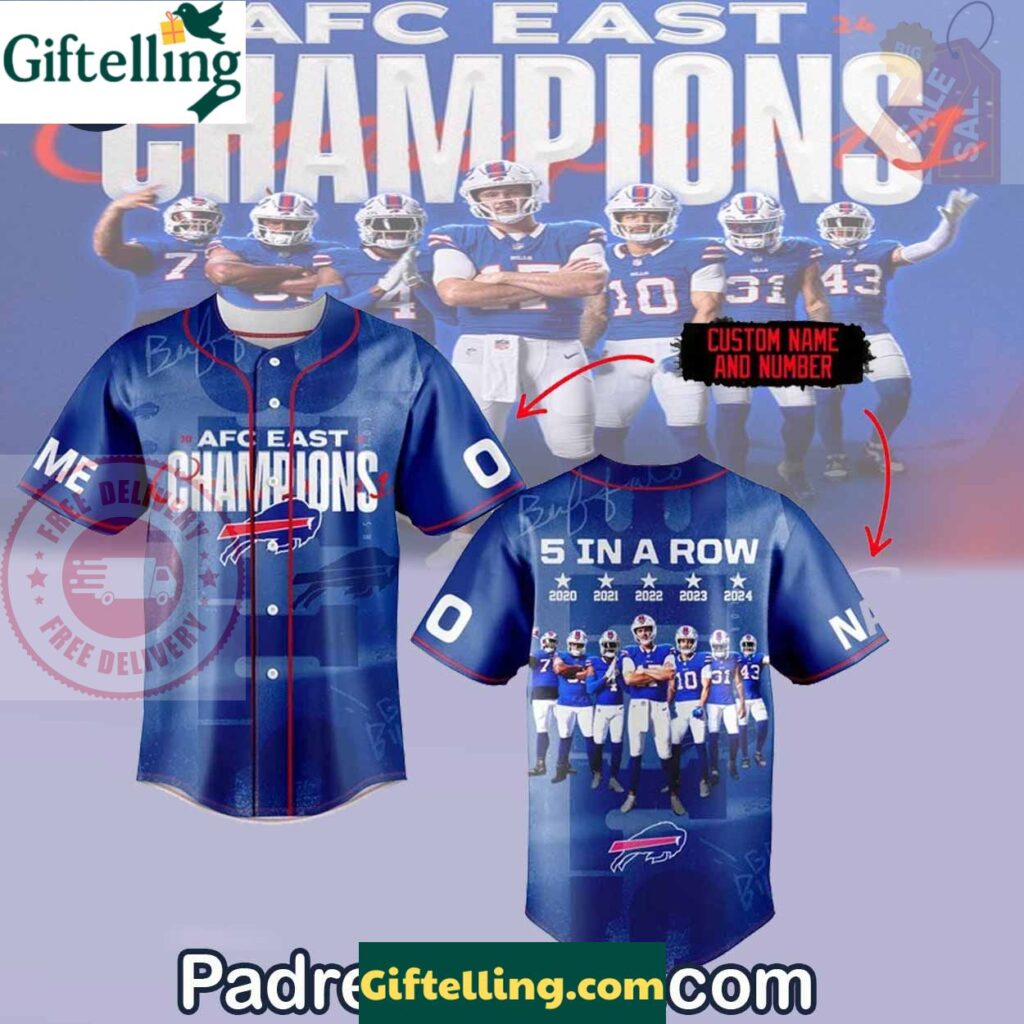 Buffalo Bills AFC EAST CHAMPIONS Baseball Jersey Outfit