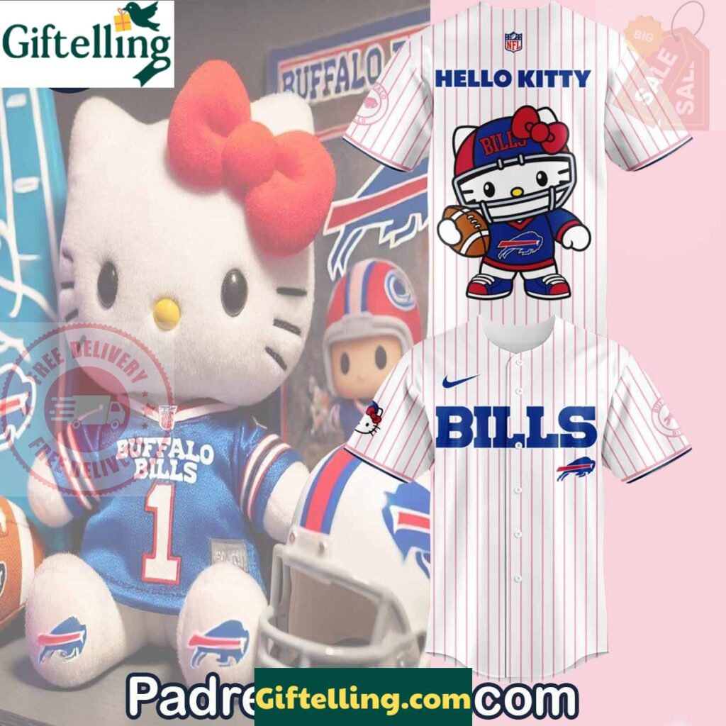 Buffalo Bills X Hello Kitty Baseball Jersey Outfit